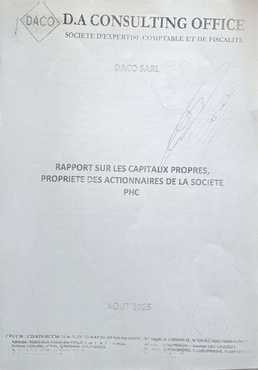 Rapport sur les capitaux propres (DACO)