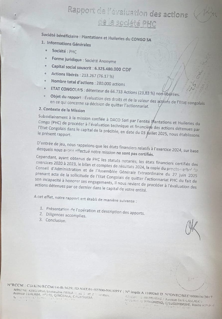 Rapport d’évaluation des actions PHC
